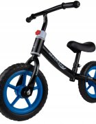 MalPlay Bicicleta fara pedale cu roti de 12 inch din spuma EVA cu scaun si ghidon reglabile in inaltime Push Sport Blue inaltime sezut 29-34 cm de la 3 ani inaltime recomandata 80-108 cm