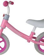 MalPlay Bicicleta fara pedale cu roti de 12 inch din spuma EVA cu scaun si ghidon reglabile in inaltime Push Sport Roz inaltime sezut 29-34 cm de la 3 ani inaltime recomandata 80-108 cm