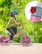 MalPlay Bicicleta fara pedale cu roti de 12 inch din spuma EVA cu scaun si ghidon reglabile in inaltime Push Sport Roz inaltime sezut 29-34 cm de la 3 ani inaltime recomandata 80-108 cm