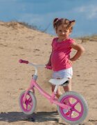 MalPlay Bicicleta fara pedale cu roti de 12 inch din spuma EVA cu scaun si ghidon reglabile in inaltime Push Sport Roz inaltime sezut 29-34 cm de la 3 ani inaltime recomandata 80-108 cm