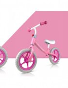 MalPlay Bicicleta fara pedale cu roti de 12 inch din spuma EVA cu scaun si ghidon reglabile in inaltime Push Sport Roz inaltime sezut 29-34 cm de la 3 ani inaltime recomandata 80-108 cm