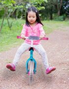 MalPlay Bicicleta fara pedale cu roti de 12 inch din spuma EVA cu scaun si ghidon reglabile in inaltime Push Sport RozAlbastru inaltime sezut 29-34 cm de la 3 ani inaltime recomandata 80-108 cm