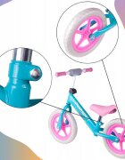 MalPlay Bicicleta fara pedale cu roti de 12 inch din spuma EVA cu scaun si ghidon reglabile in inaltime Push Sport RozAlbastru inaltime sezut 29-34 cm de la 3 ani inaltime recomandata 80-108 cm