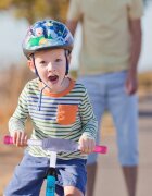 MalPlay Bicicleta fara pedale cu roti de 12 inch din spuma EVA cu scaun si ghidon reglabile in inaltime Push Sport RozAlbastru inaltime sezut 29-34 cm de la 3 ani inaltime recomandata 80-108 cm