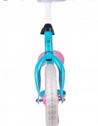 MalPlay Bicicleta fara pedale cu roti de 12 inch din spuma EVA cu scaun si ghidon reglabile in inaltime Push Sport RozAlbastru inaltime sezut 29-34 cm de la 3 ani inaltime recomandata 80-108 cm