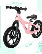 MalPlay Bicicleta fara pedale pentru copii Pink cu saua reglabila roti 12 inch din PU 55 x 89 x 42 cm