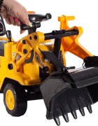 MalPlay Buldozer copii fara pedale Under Construction Galben prevazut cu cheie cupa mobila spatiu depozitare sub scaun greutatea maxima suportata 27 kg