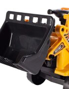 MalPlay Buldozer copii fara pedale Under Construction Galben prevazut cu cheie cupa mobila spatiu depozitare sub scaun greutatea maxima suportata 27 kg