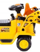 MalPlay Buldozer copii fara pedale Under Construction Galben prevazut cu cheie cupa mobila spatiu depozitare sub scaun greutatea maxima suportata 27 kg