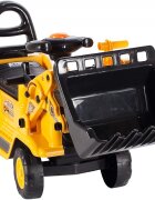 MalPlay Buldozer copii fara pedale Under Construction Galben prevazut cu cheie cupa mobila spatiu depozitare sub scaun greutatea maxima suportata 27 kg