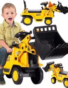 MalPlay Buldozer copii fara pedale Under Construction Galben prevazut cu cheie cupa mobila spatiu depozitare sub scaun greutatea maxima suportata 27 kg