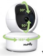 MalPlay Camera suplimentara pentru supraveghere bebe NannyEye Complex HD de 5.0 monitorizare inteligenta zinoapte cu 8 melodii integrate raza semnal 300m