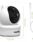 MalPlay Camera suplimentara pentru supraveghere bebe NannyEye Complex HD de 5.0 monitorizare inteligenta zinoapte cu 8 melodii integrate raza semnal 300m