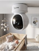MalPlay Camera suplimentara pentru supraveghere bebe NannyEye Complex HD de 5.0 monitorizare inteligenta zinoapte cu 8 melodii integrate raza semnal 300m