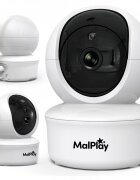 MalPlay Camera suplimentara pentru supraveghere bebe NannyEye Complex HD de 5.0 monitorizare inteligenta zinoapte cu 8 melodii integrate raza semnal 300m