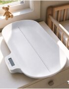 MalPlay Cantar electronic pentru bebelusi si copii White capacitate 30 kg rigleta 60 cm ecran LCD iluminat functii tara si hold dimensiuni produs 70 x 32 x 3 cm