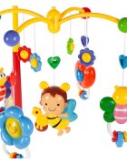 MalPlay Carusel muzical cu proiector pentru patut Albine si Fluturi