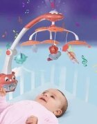 MalPlay Carusel muzical cu proiector pentru patut Pink Owl