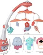 MalPlay Carusel muzical cu proiector pentru patut Pink Owl