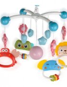 MalPlay Carusel muzical cu rotire 360 de grade cu pandantive colorate cronometru pronuntie numere in engleza cantece vesele proiector si Telecomanda Blue