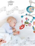 MalPlay Carusel muzical cu rotire 360 de grade cu pandantive colorate cronometru pronuntie numere in engleza cantece vesele proiector si Telecomanda Blue
