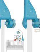 MalPlay Carusel muzical cu rotire 360 de grade cu pandantive colorate cronometru pronuntie numere in engleza cantece vesele proiector si Telecomanda Blue