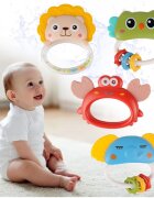 MalPlay Carusel muzical cu rotire 360 de grade cu pandantive colorate cronometru pronuntie numere in engleza cantece vesele proiector si Telecomanda Blue