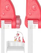 MalPlay Carusel muzical cu rotire 360 de grade cu pandantive colorate cronometru pronuntie numere in engleza cntece vesele proiector si Telecomanda Roz