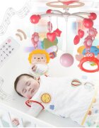 MalPlay Carusel muzical cu rotire 360 de grade cu pandantive colorate cronometru pronuntie numere in engleza cntece vesele proiector si Telecomanda Roz