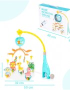 MalPlay Carusel muzical cu telecomanda pentru patut copii Apple cu jucarii si zornaitoare suspendate dimensiune 50 x 32 x 54 cm