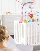 MalPlay Carusel muzical pentru bebelusi cu Proiector Moon Bear Pink