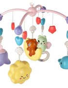 MalPlay Carusel muzical pentru bebelusi cu Proiector Moon Bear Pink
