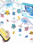 MalPlay Carusel muzical pentru bebelusi cu telecomanda proiector si 500 de melodii Blue