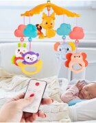MalPlay Carusel muzical pentru patut cu Proiector Telecomanda rotire 360 si cinci pandantive incluse