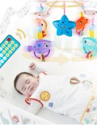 MalPlay Carusel muzical pentru patut cu telecomanda si proiector Blue