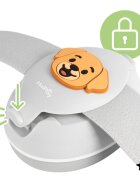 MalPlay Casti de protectie fonica pentru copii Grey Doggy 2-in-1 25dB ajustabile si ergonomice cu captuseala confortabila din PVC si PU in husa de transport marime S