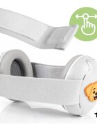 MalPlay Casti de protectie fonica pentru copii Grey Doggy 2-in-1 25dB ajustabile si ergonomice cu captuseala confortabila din PVC si PU in husa de transport marime S