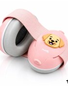 MalPlay Casti de protectie fonica pentru copii Pink Doggy 2-in-1 25dB ajustabile si ergonomice cu captuseala confortabila din PVC si PU in husa de transport marime S