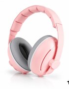 MalPlay Casti de protectie fonica pentru copii Pink Doggy 2-in-1 25dB ajustabile si ergonomice cu captuseala confortabila din PVC si PU in husa de transport marime S