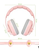 MalPlay Casti de protectie fonica pentru copii Pink Doggy 2-in-1 25dB ajustabile si ergonomice cu captuseala confortabila din PVC si PU in husa de transport marime S