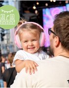 MalPlay Casti de protectie fonica pentru copii Pink Doggy 2-in-1 25dB ajustabile si ergonomice cu captuseala confortabila din PVC si PU in husa de transport marime S