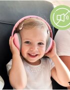 MalPlay Casti de protectie fonica pentru copii Pink Doggy 2-in-1 25dB ajustabile si ergonomice cu captuseala confortabila din PVC si PU in husa de transport marime S