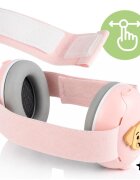 MalPlay Casti de protectie fonica pentru copii Pink Doggy 2-in-1 25dB ajustabile si ergonomice cu captuseala confortabila din PVC si PU in husa de transport marime S