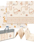 MalPlay Covoras de joaca pliabil cu doua fete Mativo din spuma XPE dimensiune 150 x 200 structura antiderapanta husa de transport cu fermoar inclusa