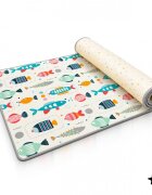 MalPlay Covoras de joaca rulabil cu doua fete Mativo Rollo dimensiune 180 x 200 cm din spuma XPE 15 cm grosime include husa cu maner pentru depozitare