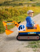 MalPlay Excavator copii fara pedale King Kong Yellow cupa mobila si Casca lungime 63 cm recomandat copiilor de la 3 ani si cu o greutate maxima de 15 kg