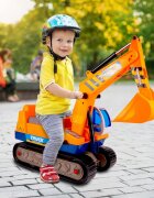 MalPlay Excavator copii fara pedale King Kong Yellow cupa mobila si Casca lungime 63 cm recomandat copiilor de la 3 ani si cu o greutate maxima de 15 kg