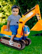 MalPlay Excavator copii fara pedale King Kong Yellow cupa mobila si Casca lungime 63 cm recomandat copiilor de la 3 ani si cu o greutate maxima de 15 kg