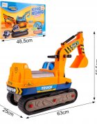 MalPlay Excavator copii fara pedale King Kong Yellow cupa mobila si Casca lungime 63 cm recomandat copiilor de la 3 ani si cu o greutate maxima de 15 kg