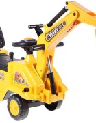 MalPlay Excavator copii fara pedale Rutschauto Galben actionat cu picioarele cupa mobila spatiu depozitare greutate maxima suportata 25 kg